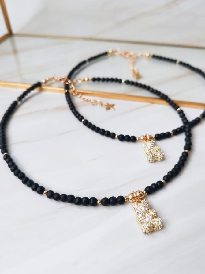 Beautiful Gold Teddy bear necklace