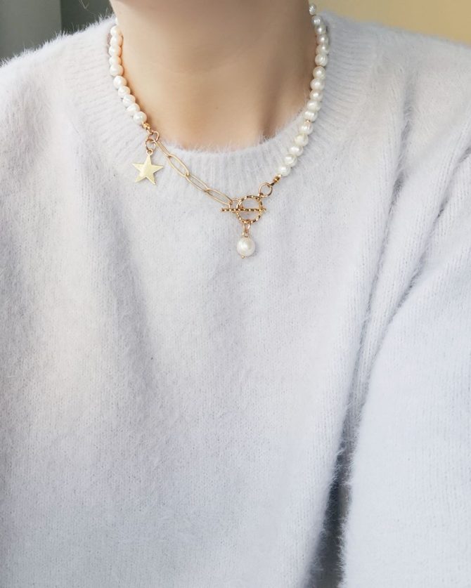 Freshwater pearls necklace "STAR" - Image 3