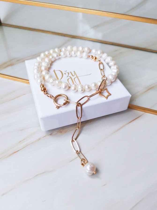 Freshwater pearls necklace "Twinkle star"