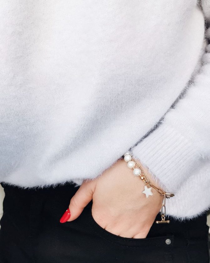 Freshwater pearls bracelet "White star" - Image 2