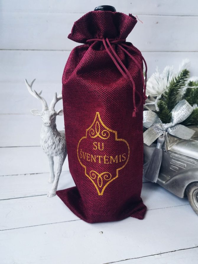 Wine bottle bag "Su Šventėmis"