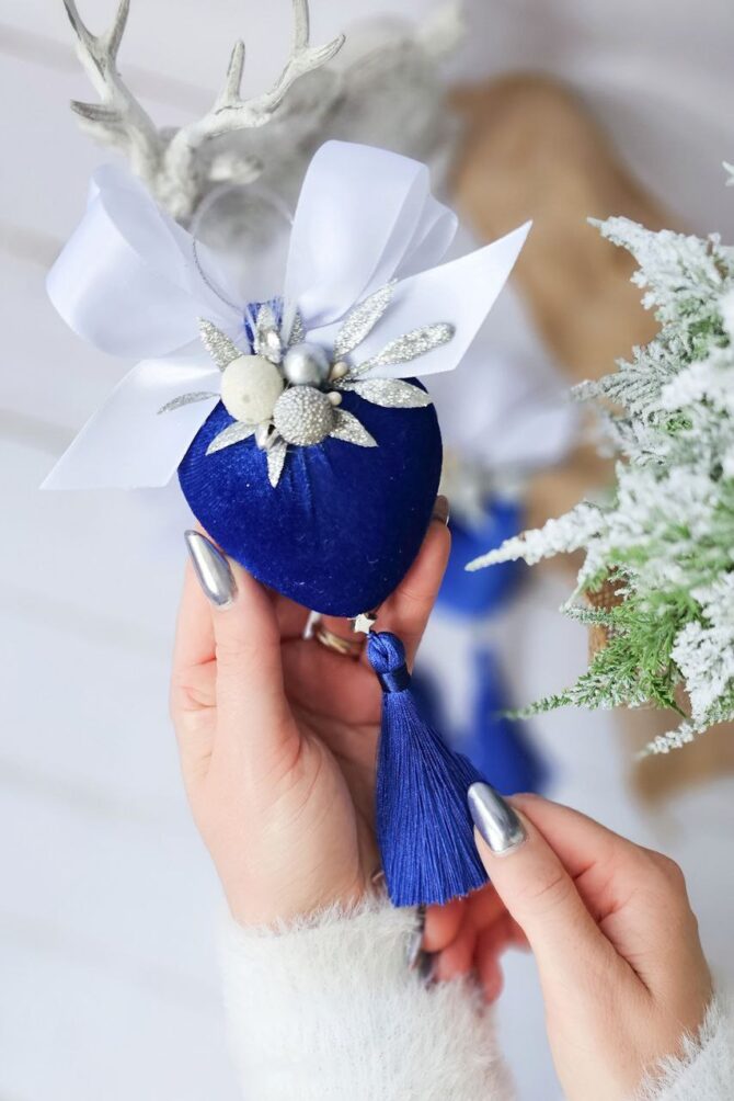 Royal blue Heart shape bauble