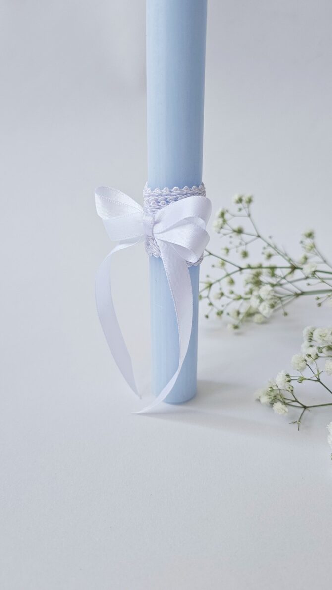 Decorated baptismal candle (blue) - Image 3
