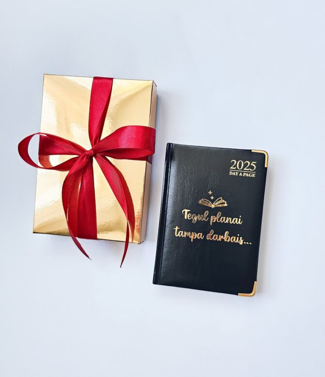A6 Padded Day a Page 2025Diary (Black with box) - Image 3