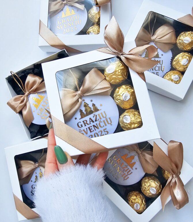 Acrylic Bauble with Ferrero Rocher Chocolate