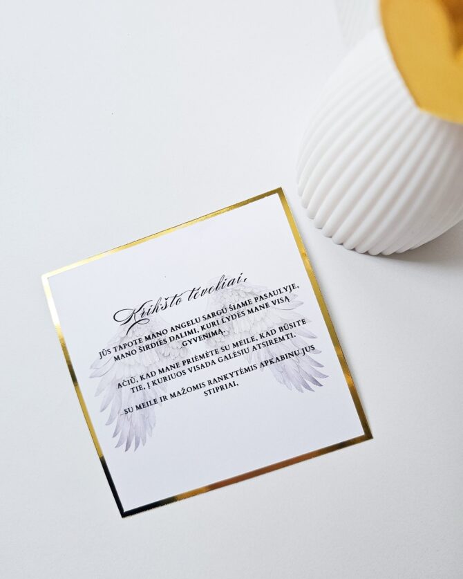 Gift for Godparents – 3D-Printed Angel with a Heart(GOLD) - Image 4