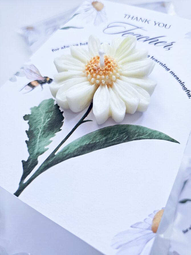 Thank You Teacher – Gift Card with Flower Candle - Image 2