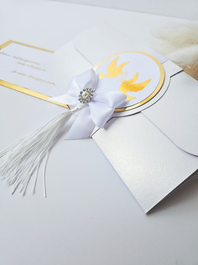 Elegant Wedding Money Envelope with Doves & Tassel - Image 2