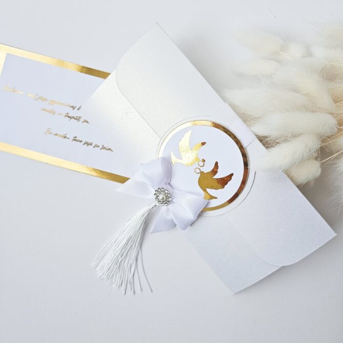 Elegant Wedding Money Envelope with Doves & Tassel
