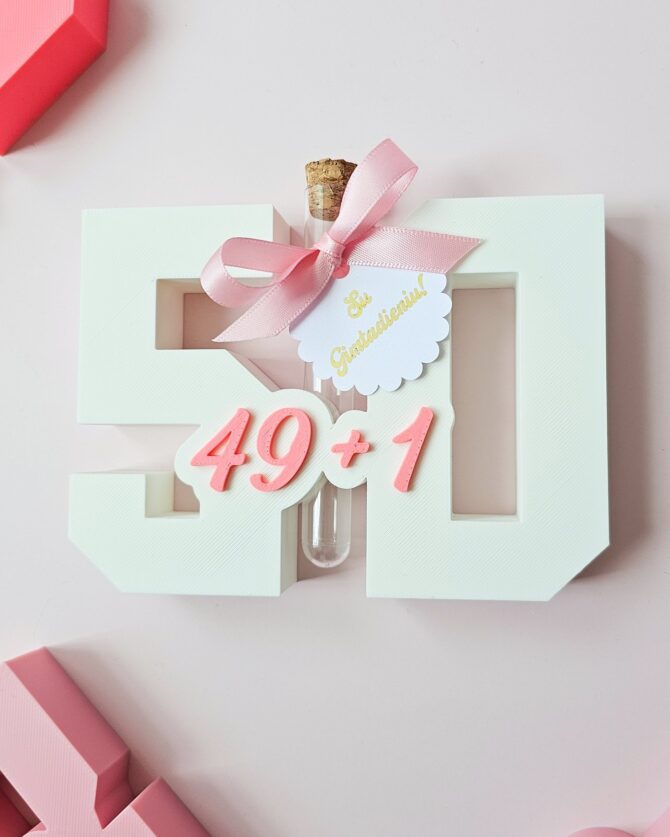 3D Printed “49+1” with Tube – Funny & Stylish 50th Birthday Gift - Image 2