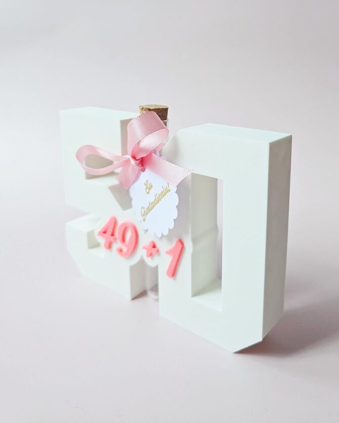 3D Printed “49+1” with Tube – Funny & Stylish 50th Birthday Gift