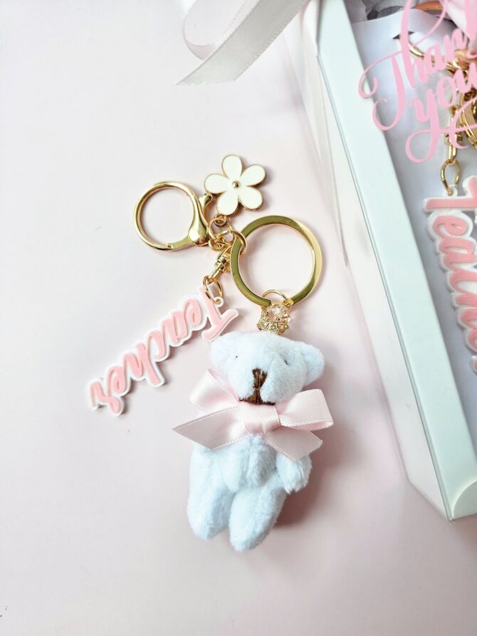 “Teacher” Teddy Bear Keychain Gift - Image 3