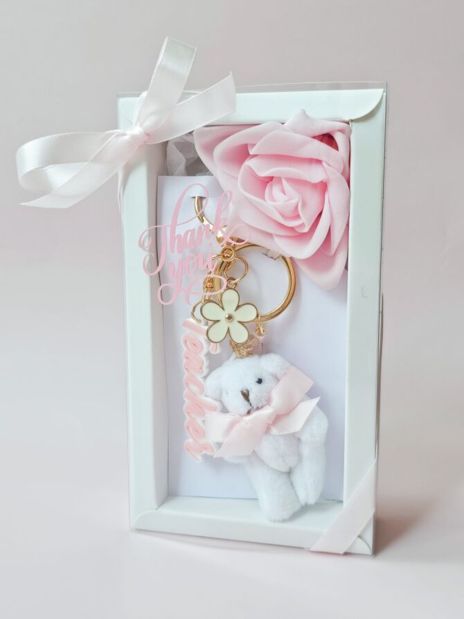 “Teacher” Teddy Bear Keychain Gift - Image 2