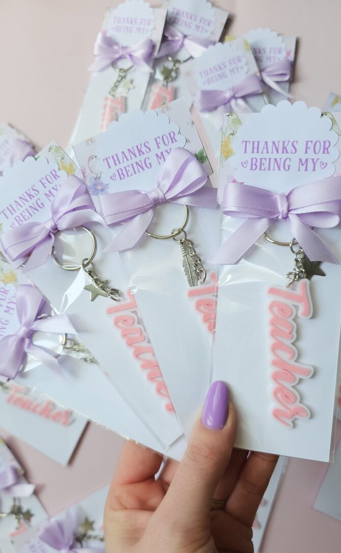 "Thanks for Being My Teacher" Keychain - Image 2