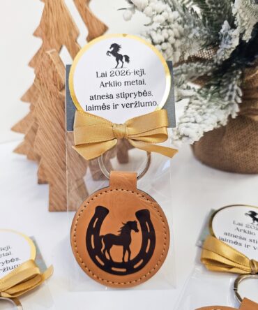Horse & Horseshoe Keychain – Year of the Horse 2026 Gift Edition