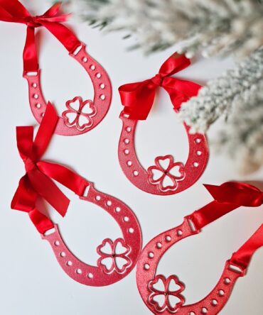 Lucky Horseshoe Ornament with Bow