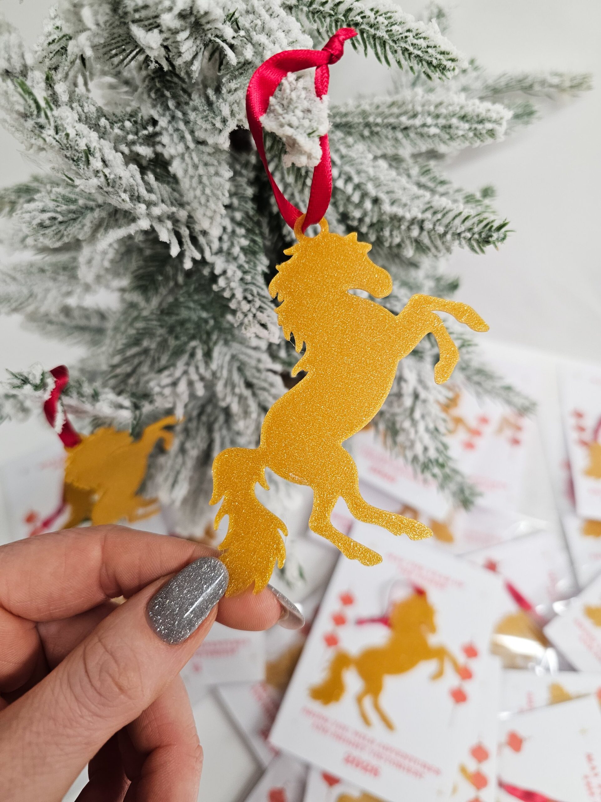 Horse Good Luck Ornament with Greeting Display Card - Image 2