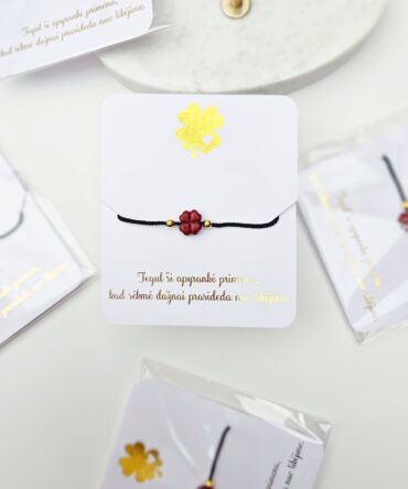 Lucky Clover Bracelet – Black String