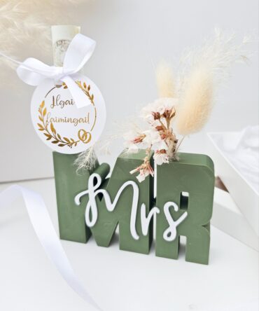 Wedding Money Gift Holder – MR & MRS (Green Accent, Boxed ,LT)