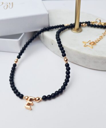 Handmade Gold Minimalist Necklace with “E” Pendant