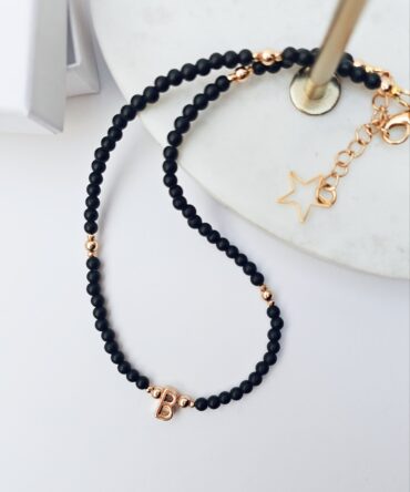 Handmade Gold Minimalist Necklace with “B” Pendant