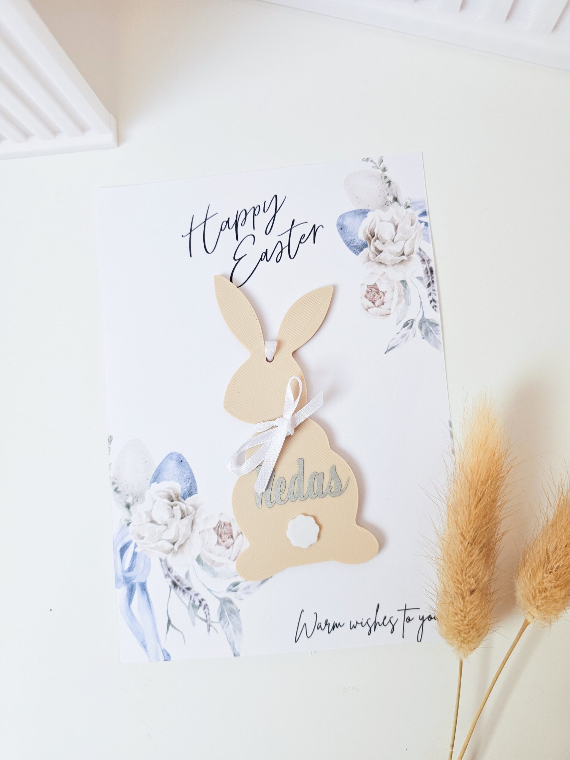 Personalized Easter Bunny Card & Decoration