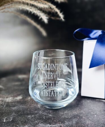 Engraved Glass Tumbler for Him – “Sugadintoms nervų ląstelėms atstatyti” (330 ml)