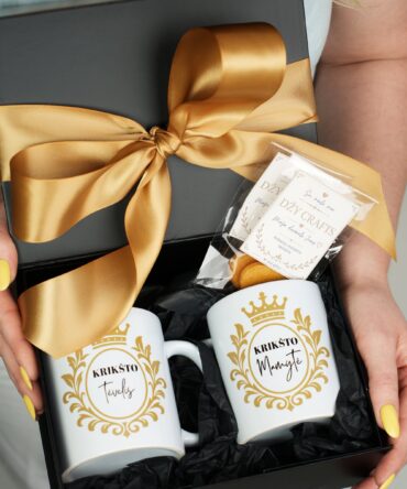Godparents Mug Set – “Krikšto Tėvelis & Mamytė” Gift Box + Free Gift