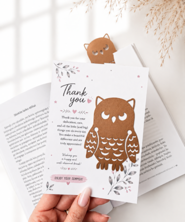 Thank You Owl Bookmark Card