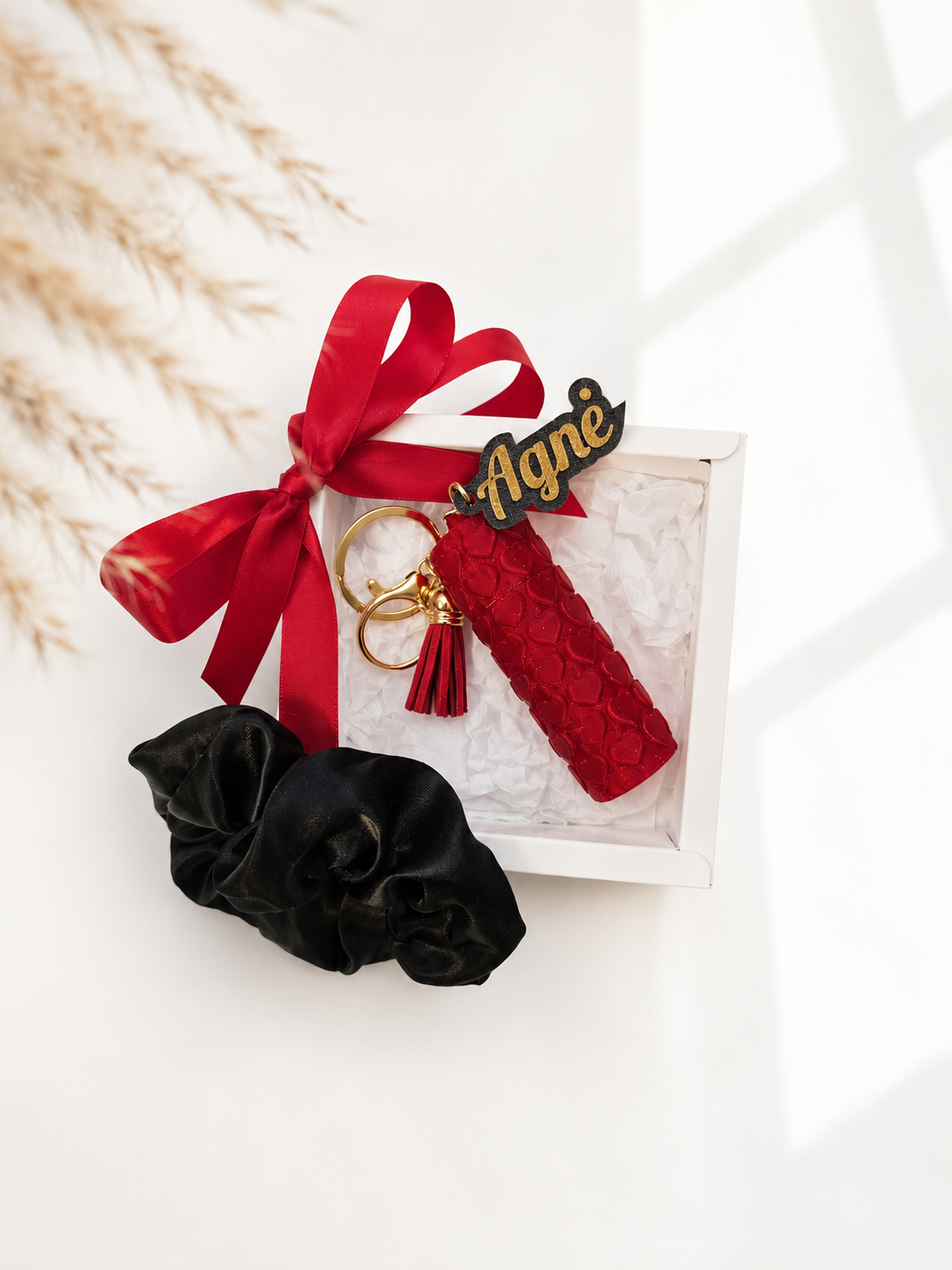Personalized Lip Balm Holder Gift Set | Hair Scrunchie & Keychain | Lip Balm Not Included