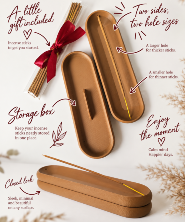 Incense Holder & Storage Box – FREE Gift Included