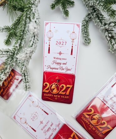 2027 Goat Year Magnet – Red & Gold – English